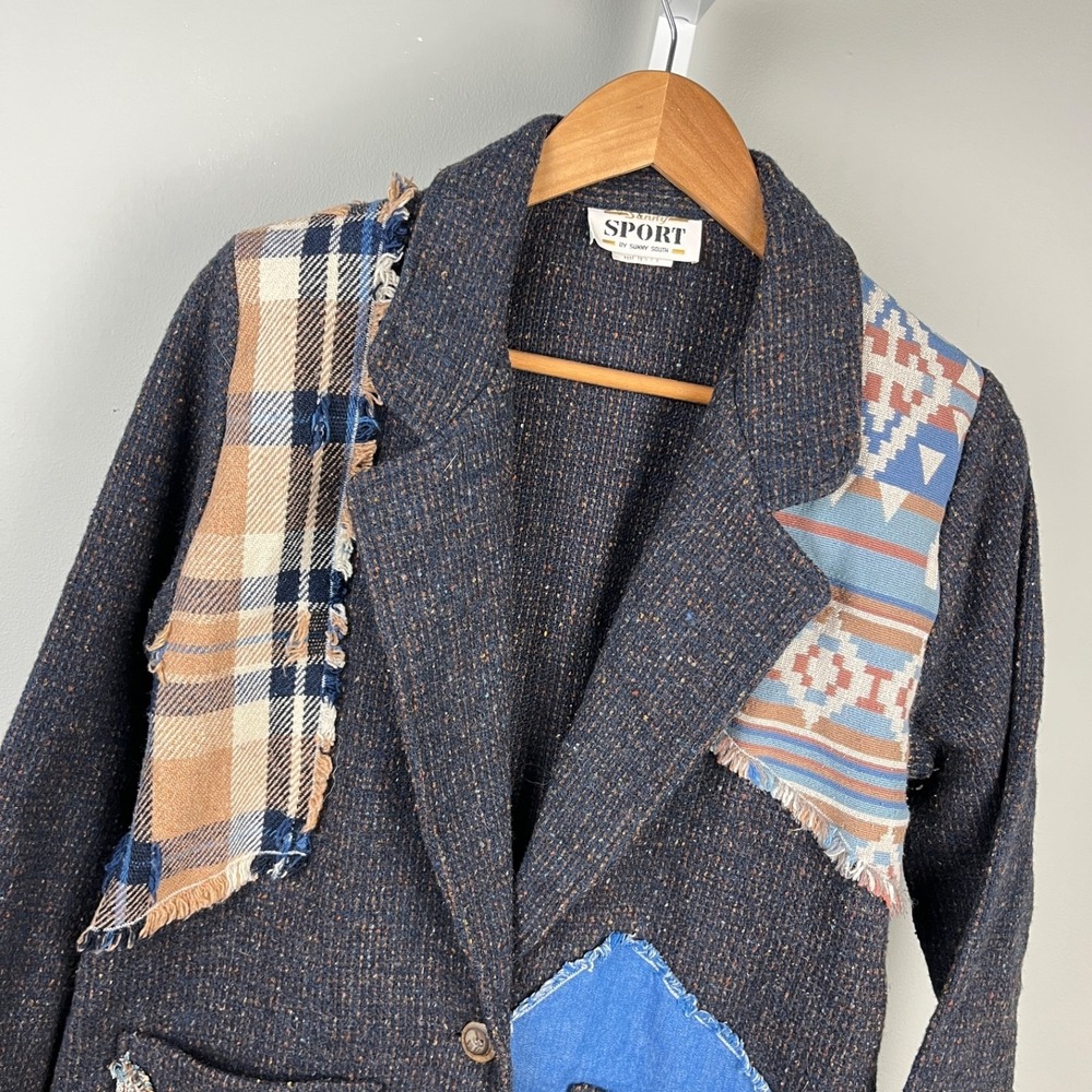 Sunny South Sport‎ Western Jacket Womens 6 Wool Blend Patchwork Vintage